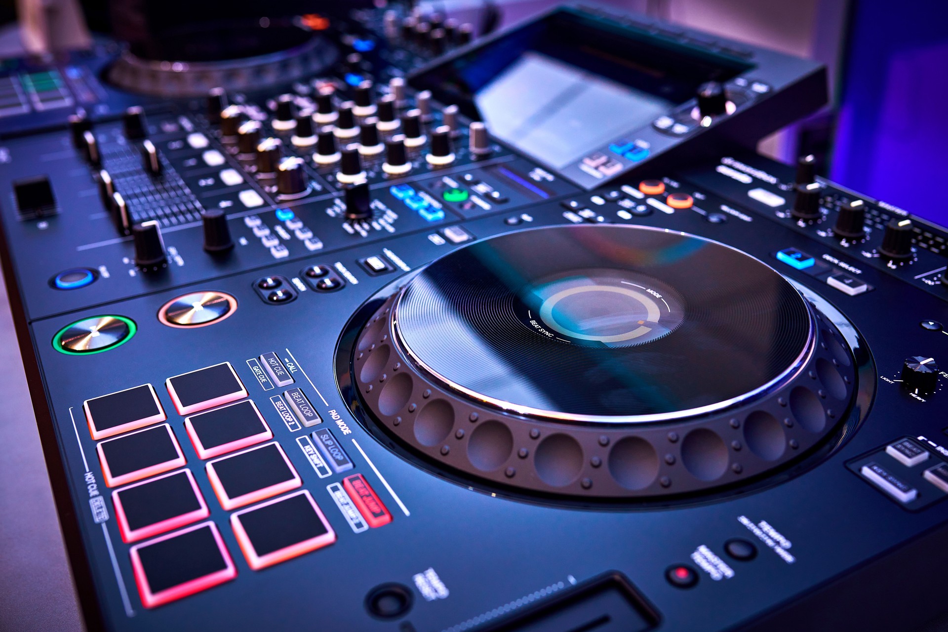 Side View of Digital Audio DJ Console